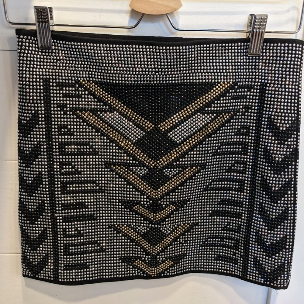 REMAIN XS Rhinestone Studded Aztec Bodycon… - Picture 2 of 5